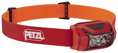 Petzl Actik - Hoofdlamp - 450 lumen - Lichtgewicht en veelzijdig - Voor kamperen, wandelen en hardlopen - Rood