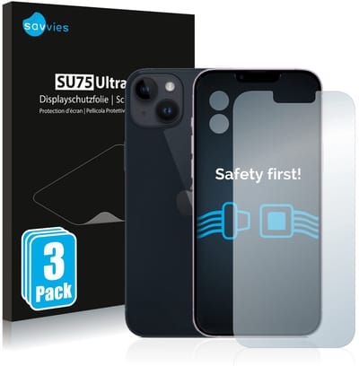 Savvies - Screenprotector voor Apple iPhone 14 Plus (Voor+Camera) - Folie Beschermfolie transparant 6 Stuks