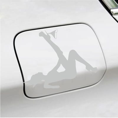 Bumpersticker - Dame Zonder Slip - 13 X 17 - Licht Grijs