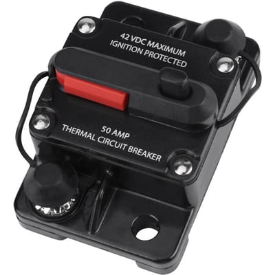 DC12V42V Auto Stereo Audio In-line Stroomonderbreker Handmatige Reset(50A) 50A black