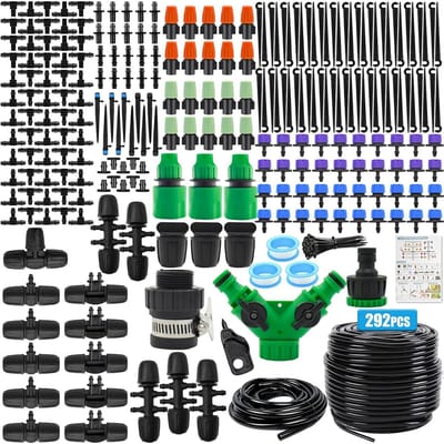Micro-drups irrigatiesysteem voor de tuin - 292 stuks automatische irrigatieset