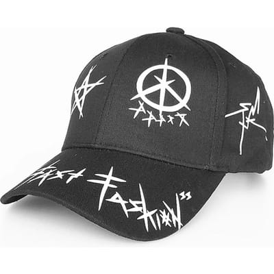 Casquette de Baseball Unisexe Personnalisée Graffiti Noir Blanc Patchwork Hip Hop Snapback 56-58cm gray