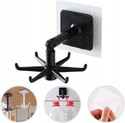 360° Draaibare Houder - Keuken organizer Haken - Houder - Haakjes - Benodigdheden Organisatoren - Zelfklevende houder - LOUZIR