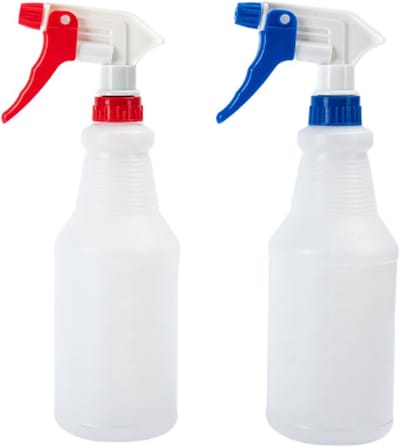 Pomp sproeier - Lege spuitfles - Planten water geven - Verstelbaar mondstuk - 26 cm hoogte - Rood en blauw