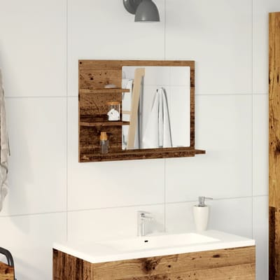 vidaXL - Badkamerspiegelkast - 60x10,5x45 - cm - oud - houtkleurig