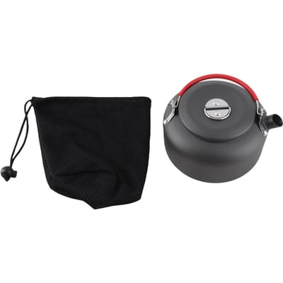 Bouilloire d'extérieur Camping Pique-nique Théière à eau Cafetière Pot en aluminium 0,8 L black