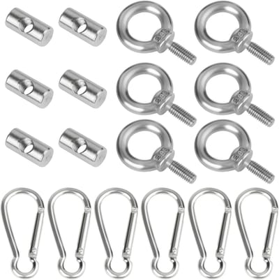Verstelbare Stoppen voor Luifelrail van RVS 304 met Carabiners voor Caravan en Tentgebruik