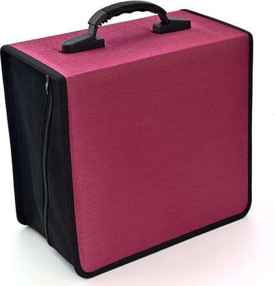 CD-hoes dvd-hoes robuuste rits-organizer met 432 capaciteit - filmmedia en map portemonnee - auto thuis kantoor reizen - rood
