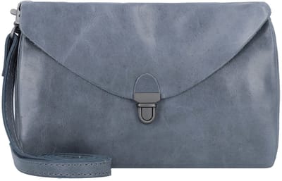 HAROLD'S Leren Schoudertas Koppeling Fold Handbag Clutch Blue Blauwgrijs