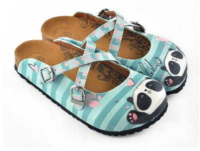 Goby Panda Clogs Dames - Vegan Leer - Handmade - Panda Print - Maat 41