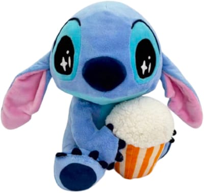 Stitch met Popcorn Disney Pluche Knuffel 30 cm - Speelgoed Knuffels voor Kinderen Jongens Meisjes - Lilo & Stitch Plush Toy Angel Leroy Scrump