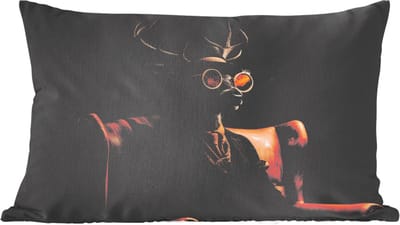 Sierkussens - Kussentjes Woonkamer - 60x40 cm - Hert - Zonnebril - Zwart - Pak