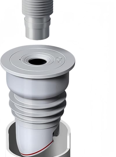 Afvoerslangafdichting voor wasmachine - Anti-geur afvoerplug en afdichtingsring (S(35-40 mm)) - Grijs