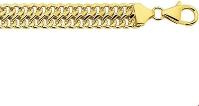 Zilgold Armband Gourmet Dubbel 8 mm - Verguld