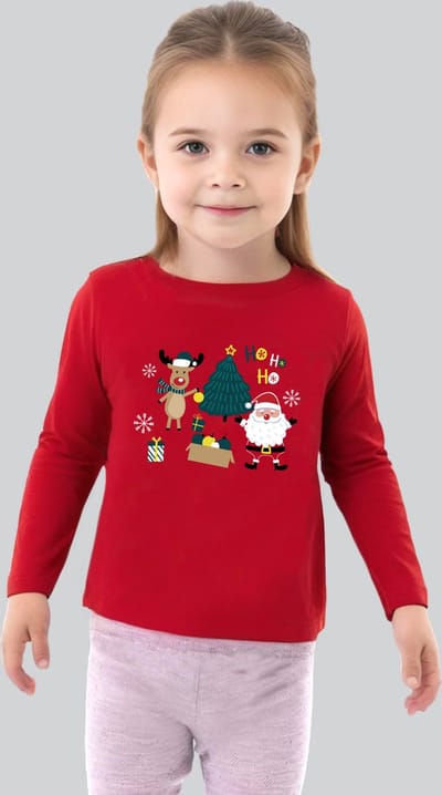 Starry Indigo - KerstKleding / Christmas T-Shirt | kerst cadeau | Ho ho ho | Unisex | Rood | Kind 3-4 jaar | Maat 104
