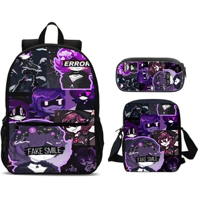 Murder Drones 3-delige Set Rugzak 47cm/18.5inch Rugzak met Grote Capaciteit Schoudertas Etui Boekentassen voor Jongens Meisje Beste Cadeau