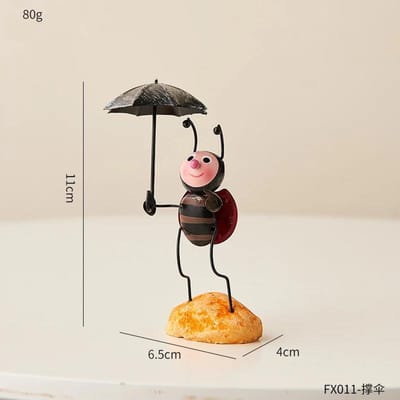 Décoration de fourmi en pierre et fer forgé, accessoire esthétique pour la maison, le salon, les cadeaux pour enfants black