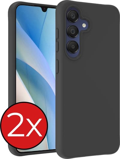 Hoesje - 2 Stuks - Geschikt voor Samsung Galaxy A15 - Sterk & Shockproof - Telefoonhoes - Back Cover - Case Siliconen - Telefoon Hoes - Zwart