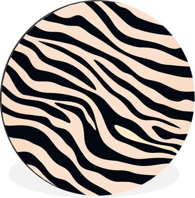 WallCircle - Wandcirkel - Muurcirkel - Zebraprint - Dynamisch - Roze - Aluminium - Dibond - 30x30 cm - Binnen en Buiten