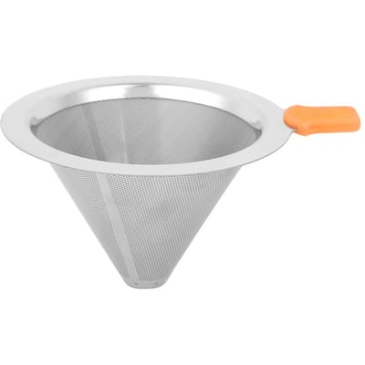 Koffiezetapparaat Druppelfilter Dubbellaags Roestvrij Staal Herbruikbare Koffietrechter voor 1?2 MensenOranje white