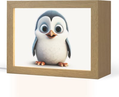 Nachtlampje 20x15 cm - Kinder lampje - Pinguïn - Dieren - Meisjes - Kind - Jongens - Tafellamp kinderkamer - Slaapkamer lamp - Bedlamp kinderen - Kinderlampje stopcontact - Wandlamp babykamer - Nachtlampjes
