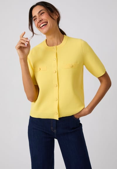 Damart - Milano breisel cardigan - Dames - Geel - XS