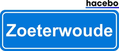 Hacebo - Plaatsnaam Sticker - 29x10 CM - Zoeterwoude sticker - Verkeersborden sticker - grappige cadeaus - Zoeterwoude