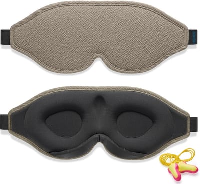 Thijox - Innovatief Slaapmasker voor Mannen en Vrouwen, 100% Lichtblokkerend Oogmasker van Traagschuim voor Slapen, Mediteren, Reizen (Bruin)