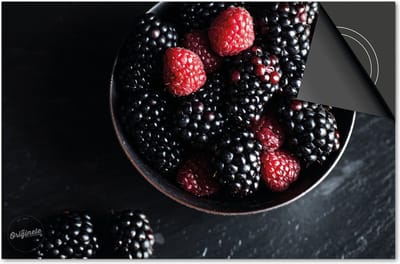 Inductie beschermer 60x60 - afdekplaat inductie mat - Dietrix Kookplaat beschermer - Exclusief - Groente en Fruit - Bramen en Frambozen