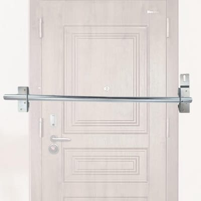 Veiligheidsdeurstang en Deurstopper - 112 cm Zilver voor Huishoudelijke Veiligheid