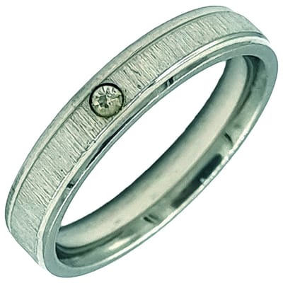 Tesoro Mio Michel - Verlovingsring  - Ring Vrouw – Staal Met Kleine Zirkoon – 20 mm / Maat 63