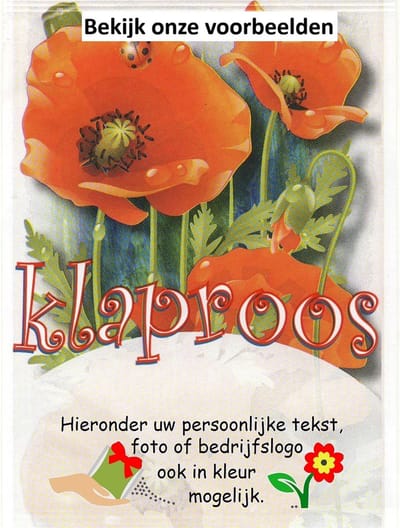 35 -Uitdeelzakjes -Papaver/Klaproos zaden -met uw persoonlijke tekst en/of logo- Afscheid collega- jubileum-bruiloftsbedankje- uitvaart-crematie -mantelzorgbedankje