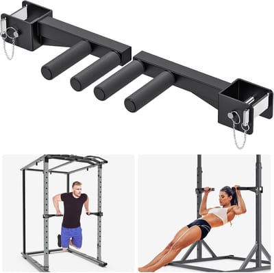 Dip Bar Bevestiging - Krachtstation Accessoire - Kracht Training - Brede Smalle Handgrepen - 227 kg Capaciteit - Zwart