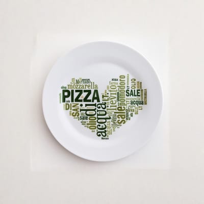 Bormioli Rocco - Pizzabord 33cm groen - I LOVE PIZZA - 1 stuks