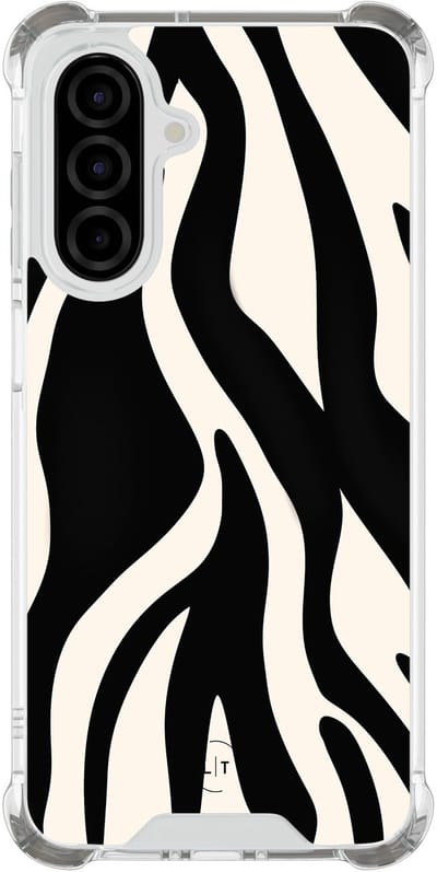 Shockproof hoesje - Geschikt voor Samsung Galaxy A26 - Zebra - Extra sterke case - TPU/polycarbonaat - Print / Illustratie - Zwart, Transparant