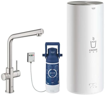 Grohe Red - Duo Kokendwaterkraan met filterset, boiler L, supersteel 30325DC1