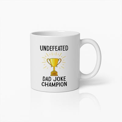 Onoverwonnen Vadergrappen Kampioen Mok 330ml – Grappige Beker Cadeau voor Papa's die van Humor Houden