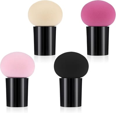 4 Mini Makeup Sponzen, Poeder Puff, Flat Head Applicators en Cosmetische Tools voor Vloeibare Foundation en Make-up
