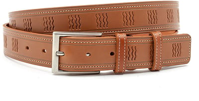 Heren riem cognac - Leren jeans riem 3,5cm met zilveren gesp - Leer - Jeans riem - Casual - Maat 90