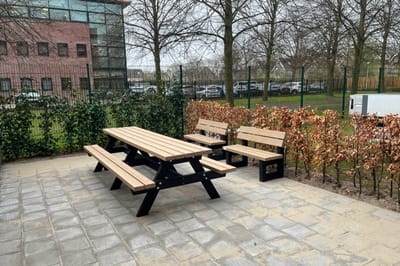 Rockwood® Picknicktafel Vlier - Zwaar Kunststof - Sand Beige 2.40m