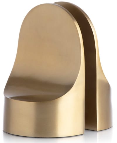 XLBoom Emoji Boekensteun Goud - Design boekenstandaard - Boekenhouder - Set van 2 - 13x 18,5cm - Belgisch design ontworpen door Alain Gilles