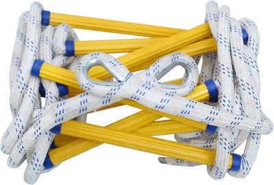 Klimtouw Ladder - Reddingsladder Noodladder - Veilige Ontsnapping - Versterkte Treden - Tot 20 Meter - Geel Zwart