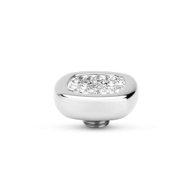 Melano Vivid Shiny Square Steentje Crystal Zilver