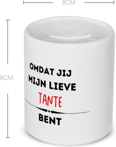 Akyol - omdat jij mijn lieve tante bent Spaarpot - Tante - de liefste tante - verjaardag - cadeautje voor tante - kado - geschenk - 350 ML inhoud