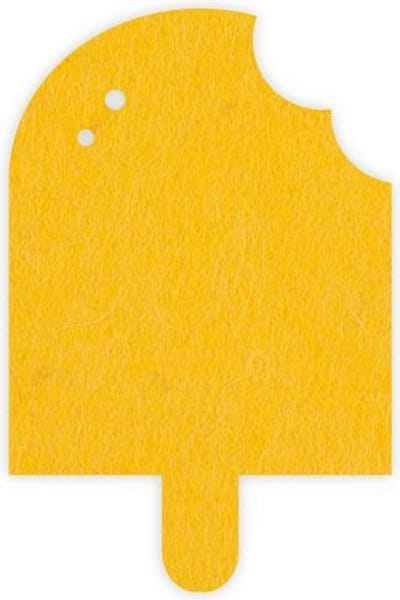 IJs vilt onderzetter - Geel - 6 stuks - 100 x 75 mm - IJs vorm - Glas onderzetter - Cadeau - Woondecoratie - Woonkamer - Tafelbescherming - Onderzetters Voor Glazen - Keukenbenodigdheden - Woonaccessoires - Tafelaccessoires