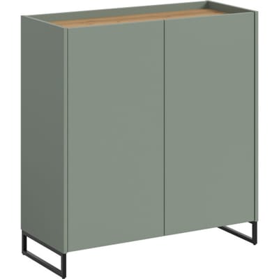 Schoenenkast Salie en Eiken - Opbergoplossing voor 18 paar schoenen - FSC® hout - 97x90x38cm