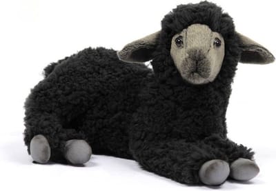 Hansa pluche lammetje knuffel zwart 33 cm