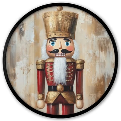 Poster in lijst Rond - Fotolijst 40x40 cm - Posters - Kerst - Poppetje - Abstract - Ronde posterlijst zwart - Decoratie - Wanddecoratie woonkamer - Muurdecoratie slaapkamer - Kerstversiering - Kerstdecoratie voor binnen - Kerstmis