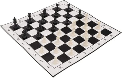 Schaakbord Damspel - Reisspel Set - Familie Spelletjes - Duurzaam Materiaal - Draagbaar Formaat - Multicolor
