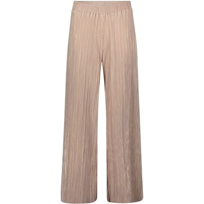 Verkorte plissébroek met glansgaren - beige - Gr. 38 van Goldner Fashion